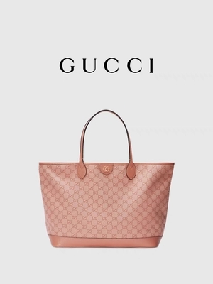 El viajar medio del GG Tote Shoulder Bag For Business de Gucci Ophidia de la lona rosada