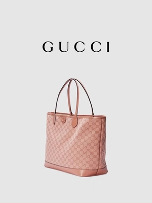 El viajar medio del GG Tote Shoulder Bag For Business de Gucci Ophidia de la lona rosada