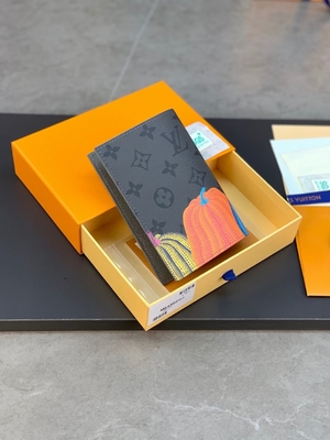 Impresión de la calabaza del negro de Louis Vuitton LV X YK Mini Designer Purses Pocket Organizer