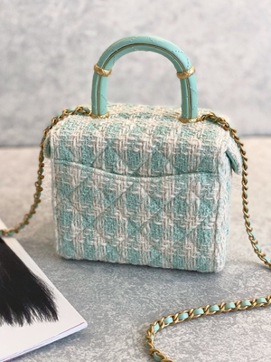 Rosa del verde del bolso de la caja de Mini Designer Purses Chanel Mini del monograma de las muchachas