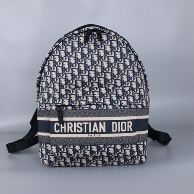 Diseñador Small Diortravel Backpack Dior Oblique Jacquard azul