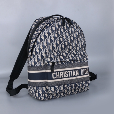 Diseñador Small Diortravel Backpack Dior Oblique Jacquard azul