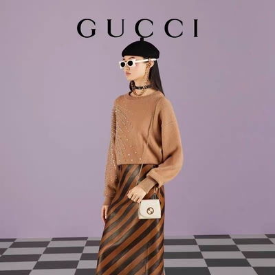 La aduana de cuero blanca calificó bolsos bolso medio de Blondie Gucci
