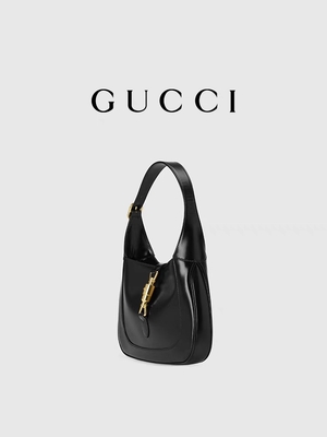 Jackie Bag By Gucci Time de cuero negro 1961 honró los accesorios de oro clásicos