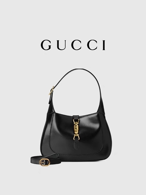 Jackie Bag By Gucci Time de cuero negro 1961 honró los accesorios de oro clásicos
