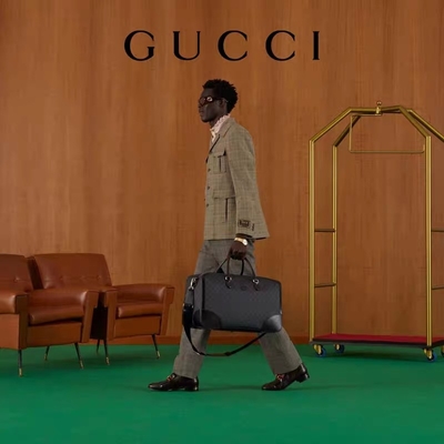 Doble que entrelaza G del viaje de la lona suprema negra del GG Tote Bag Gucci Mens Messenger