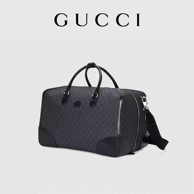 Doble que entrelaza G del viaje de la lona suprema negra del GG Tote Bag Gucci Mens Messenger
