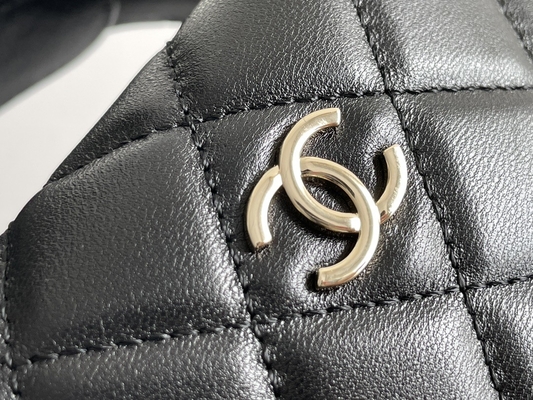 Monedero de Mini Fabric Chanel Flap Bag del negro Ap3095 20 pulgadas