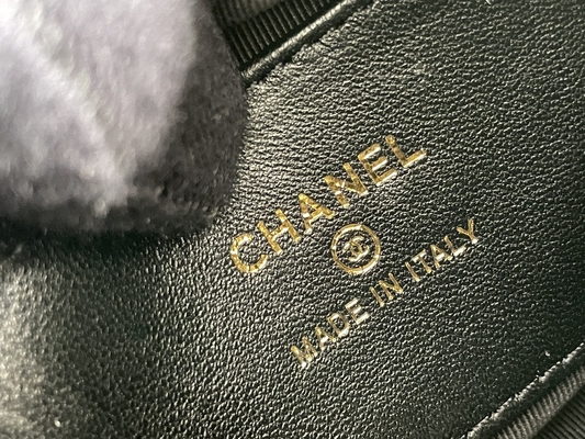 Monedero de Mini Fabric Chanel Flap Bag del negro Ap3095 20 pulgadas