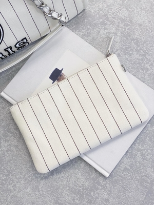 raya negra de los 30cm 23P Chanel Deauville Tote Bag White Ecru