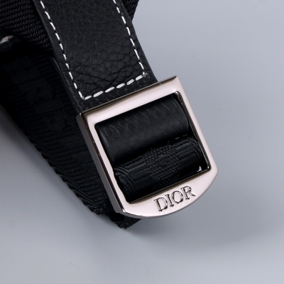 Becerro de cuero de Christian Dior Gallop Backpack Black Grained del esencial de los hombres
