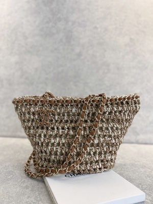 Cusomised calificó la PU de Bag 22P Chanel Straw Raffia Bag del mensajero
