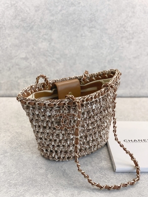 Cusomised calificó la PU de Bag 22P Chanel Straw Raffia Bag del mensajero