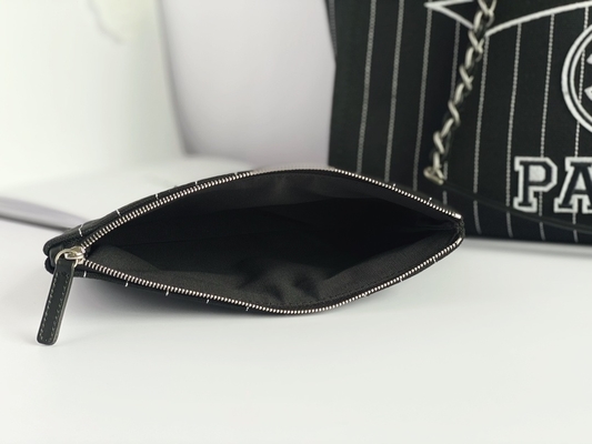 De encargo grande calificada empaqueta el bolso Metalblack de Chanel 2,55 de la piel de becerro del algodón y el blanco