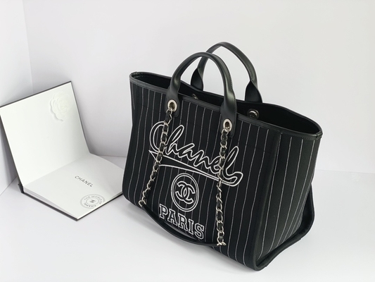 De encargo grande calificada empaqueta el bolso Metalblack de Chanel 2,55 de la piel de becerro del algodón y el blanco