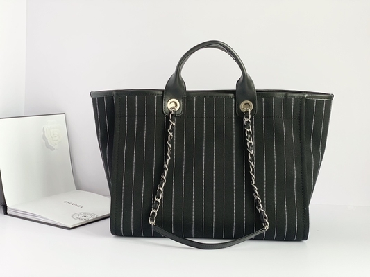 De encargo grande calificada empaqueta el bolso Metalblack de Chanel 2,55 de la piel de becerro del algodón y el blanco