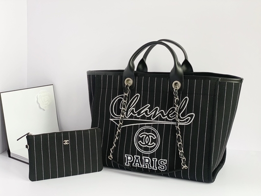 De encargo grande calificada empaqueta el bolso Metalblack de Chanel 2,55 de la piel de becerro del algodón y el blanco