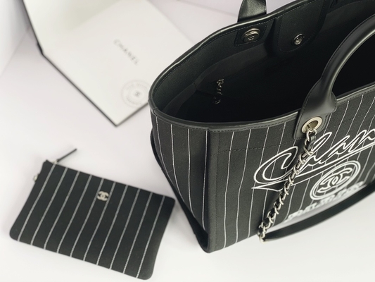 De encargo grande calificada empaqueta el bolso Metalblack de Chanel 2,55 de la piel de becerro del algodón y el blanco