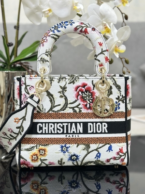 Bolso calificado de encargo multicolor de Dior Medium D Lite de los bolsos de Petites Fleurs