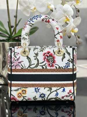 Bolso calificado de encargo multicolor de Dior Medium D Lite de los bolsos de Petites Fleurs