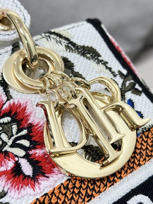 Bolso calificado de encargo multicolor de Dior Medium D Lite de los bolsos de Petites Fleurs