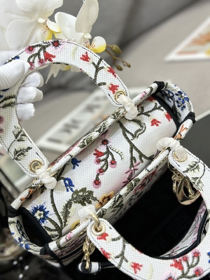 Bolso calificado de encargo multicolor de Dior Medium D Lite de los bolsos de Petites Fleurs