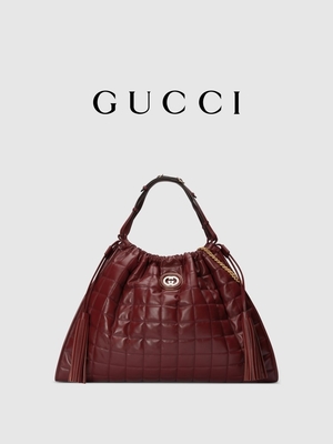 6Inch el bajo de cuero carmesí Preloved calificó el bolso Diana Gucci Handbag